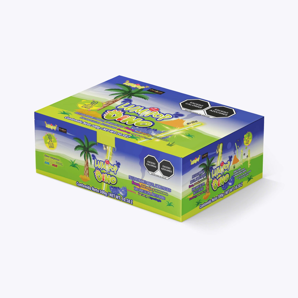 Paletas Fluorescentes LumiPop – Display con 30 Pzas