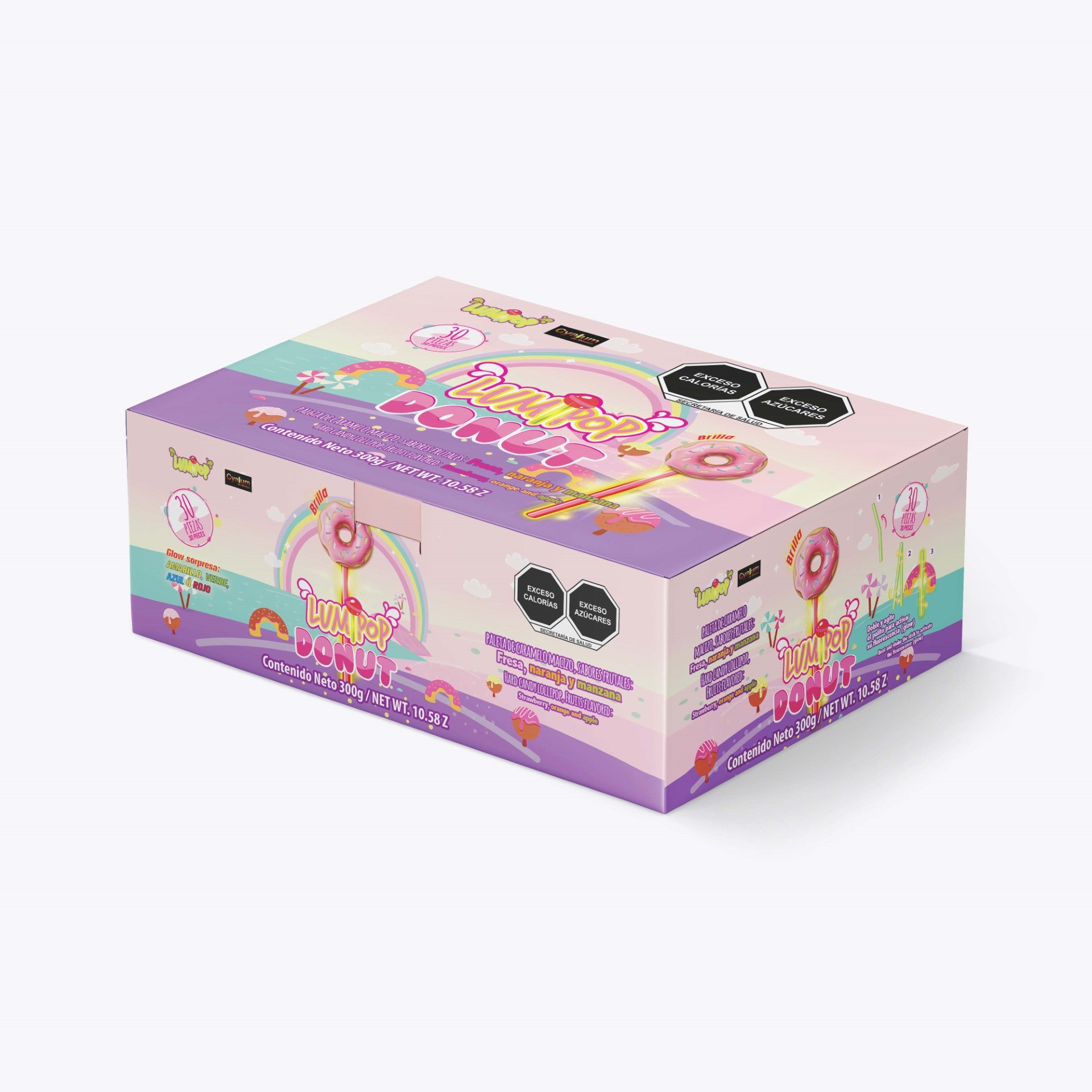 Paletas Fluorescentes LumiPop – Display con 30 Pzas
